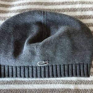 Lacoste Charcoal Knit Beanie